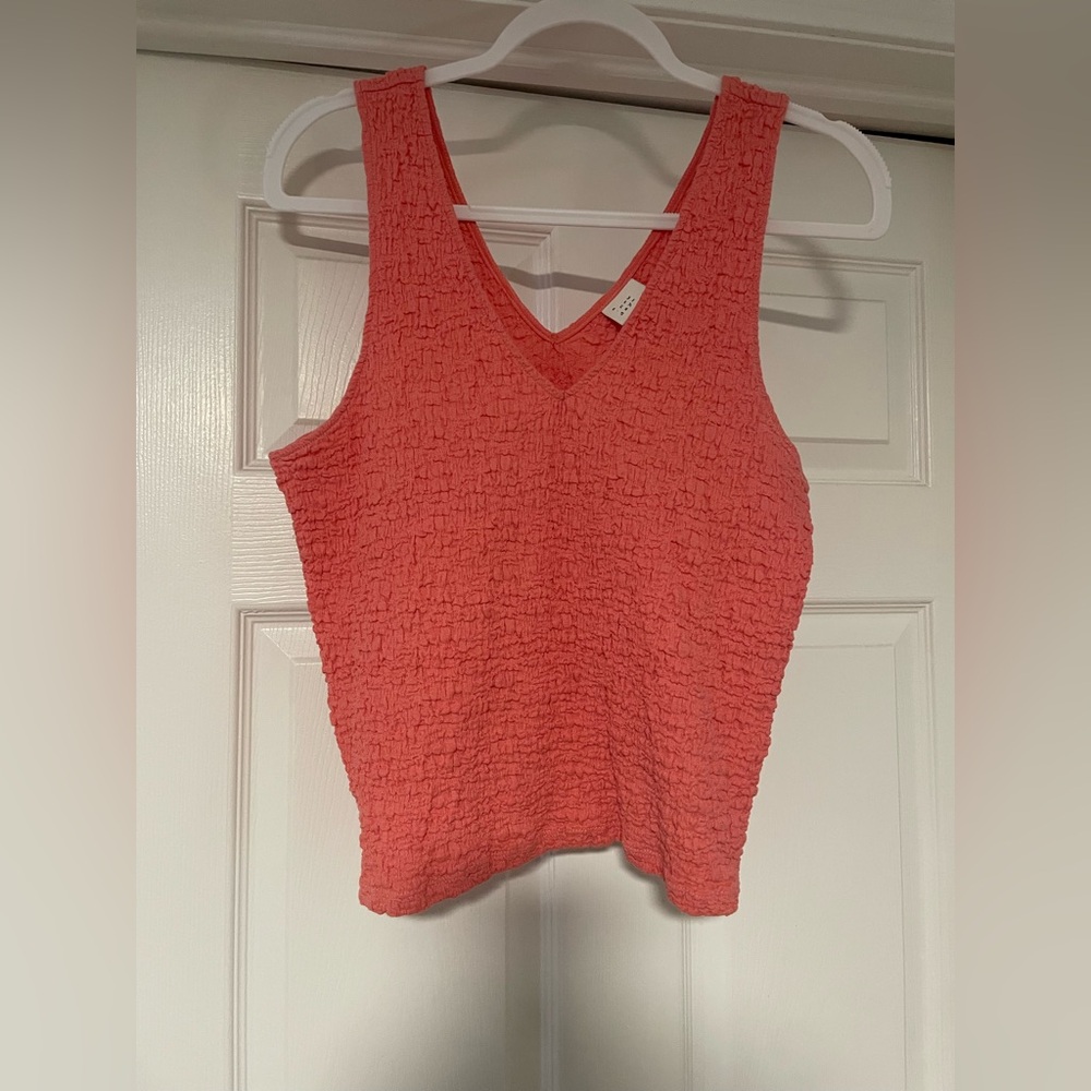 a new day Coral Textured Tank Top